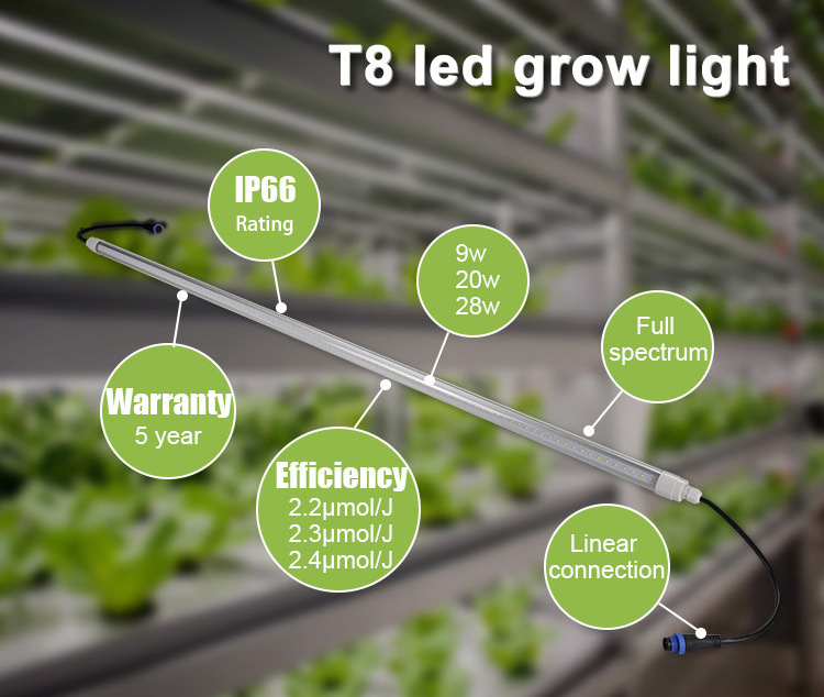 4ft T8 tube full spectrum plant veg clone led grow light for aeroponic tower