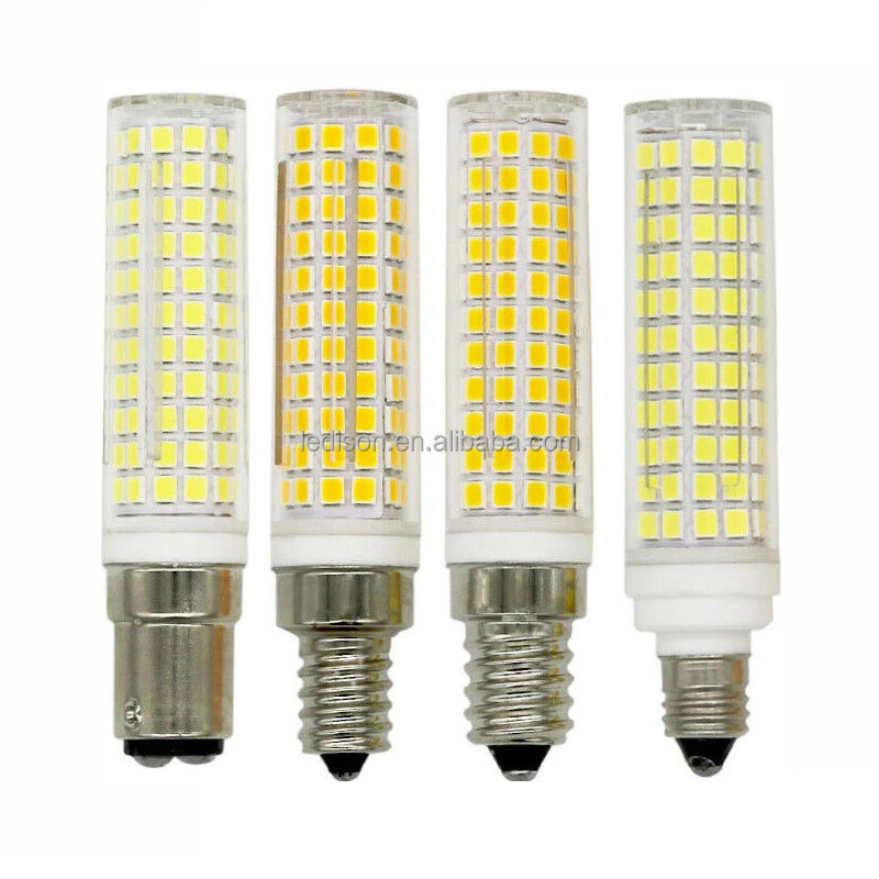 Super Bright E11 E12 E14 BA15D LED Corn Light Source Glass Ceramic Heat Dissipation 136leds AC 110V 220V Replace Home Lights