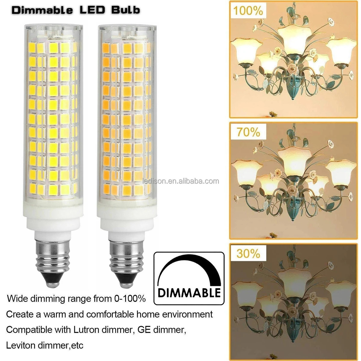 Super Bright E11 E12 E14 BA15D LED Corn Light Source Glass Ceramic Heat Dissipation 136leds AC 110V 220V Replace Home Lights