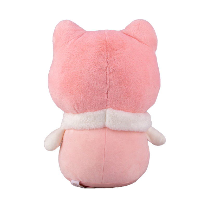 Ledi best seller plush toy 12 inches Pink Bunny Rabbit wearing cat coat big stuffed toy brinquedo soft toy oem