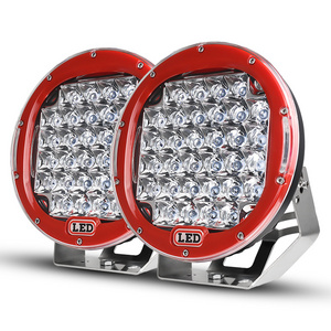 Round 9" 160W Black Red Spot LED Light work car 4WD 4x4 Driving off road fog light 9 inch offroad Driving Lights