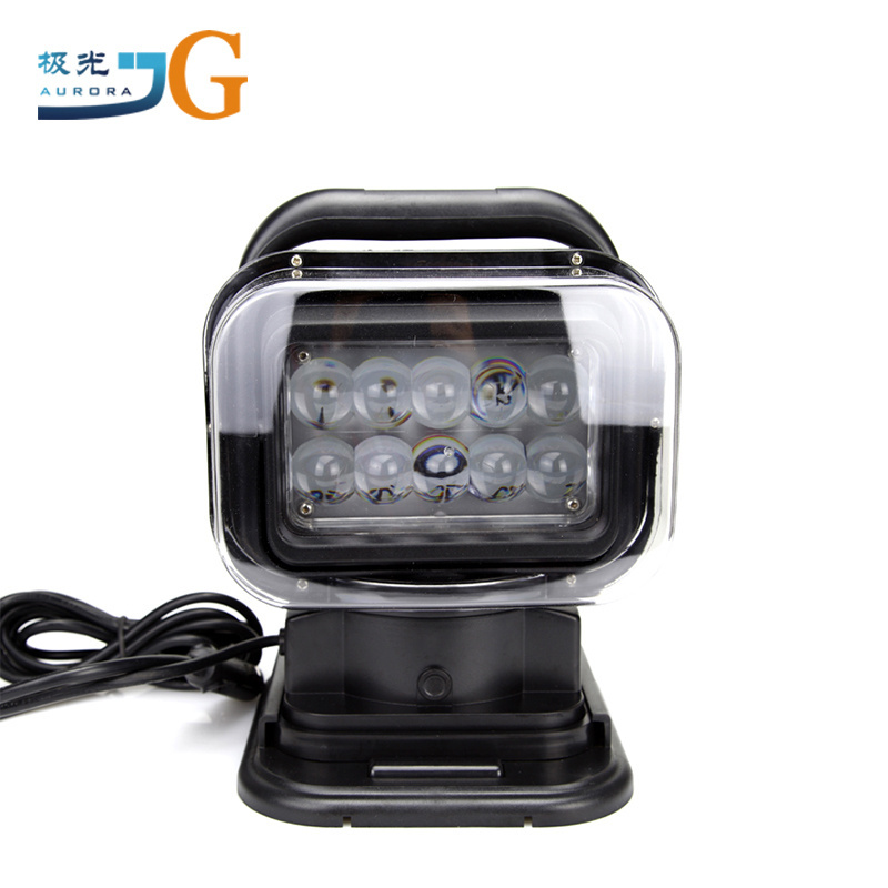 50W Spot Black White 50M Wireless Remote Control Boat Marine LED Searchlight Light