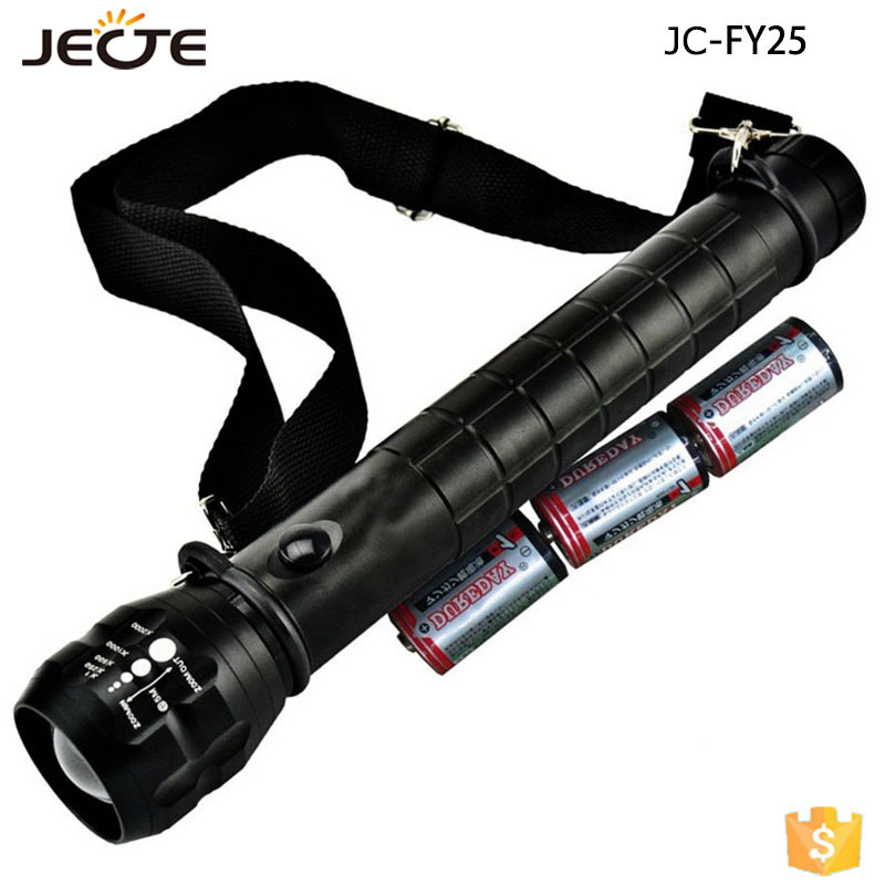 Security D Size Battery Operated Powerful LED D Cell Flashlight with Nylon Strap 18650 battery Torch