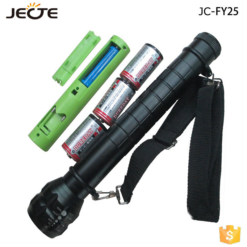 Security D Size Battery Operated Powerful LED D Cell Flashlight with Nylon Strap 18650 battery Torch