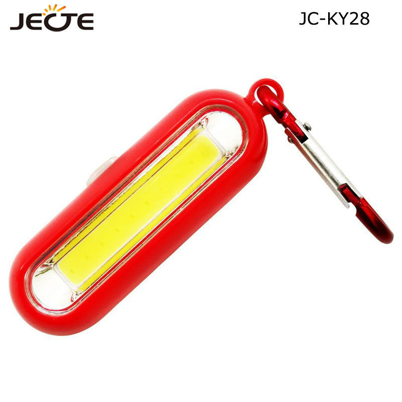 Plastic Popular Portable Mini COB led flashlight keychain Handy Lamp Carabiner led keychain For Home Camping Outdoor Emergencies