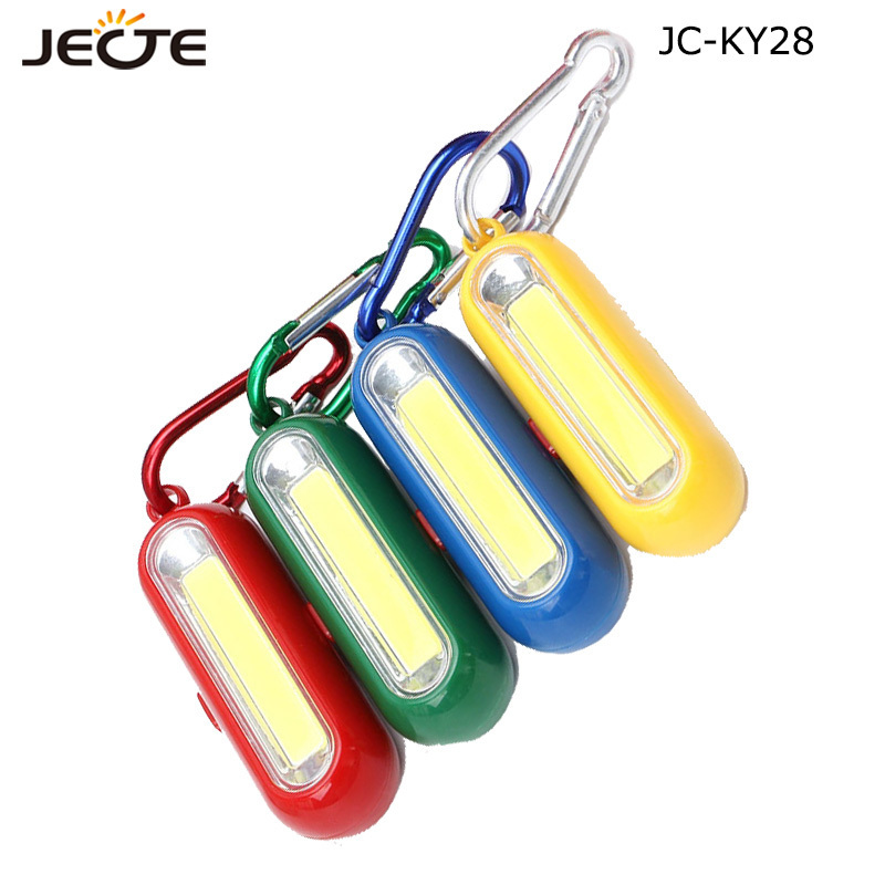 Plastic Popular Portable Mini COB led flashlight keychain Handy Lamp Carabiner led keychain For Home Camping Outdoor Emergencies