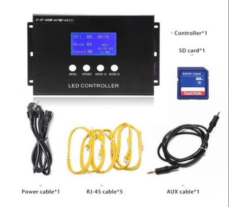 Programable RGB color led DMX SPI TTL controller SD Card led matrix controller for lighting project