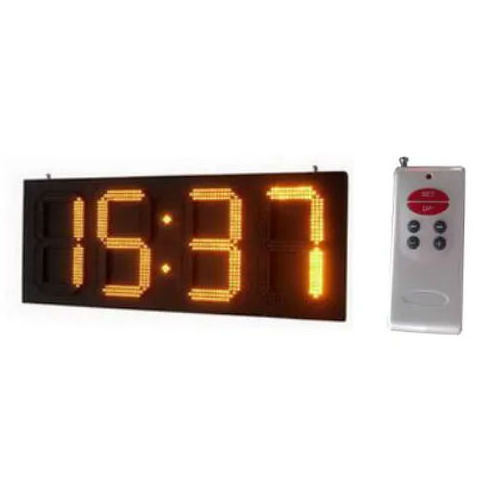 GPS Digital LED clock Sign 12inch single color time temperature led display double side for outdoor