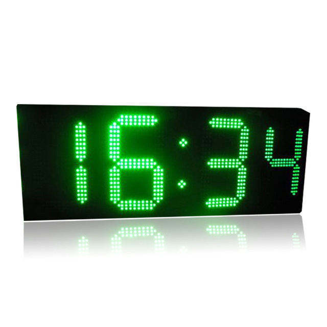 GPS Digital LED clock Sign 12inch single color time temperature led display double side for outdoor