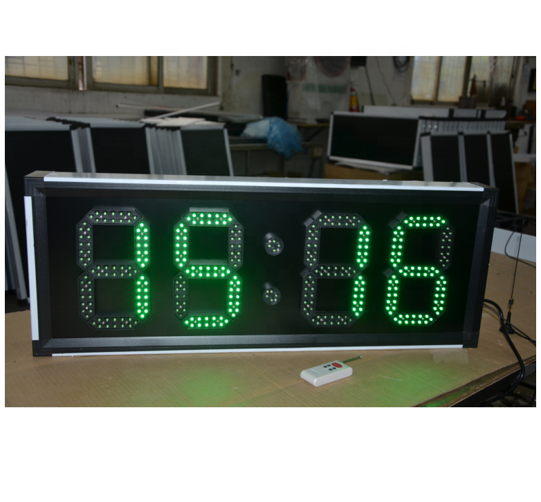 Green 88:88 Led Sign GPS Led Clock Sign 8inch Single Color Digit Indoor Outdoor LED TIME display