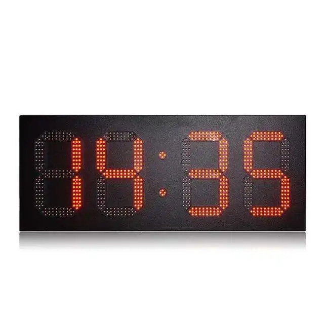 GPS Digital LED clock Sign 12inch single color time temperature led display double side for outdoor