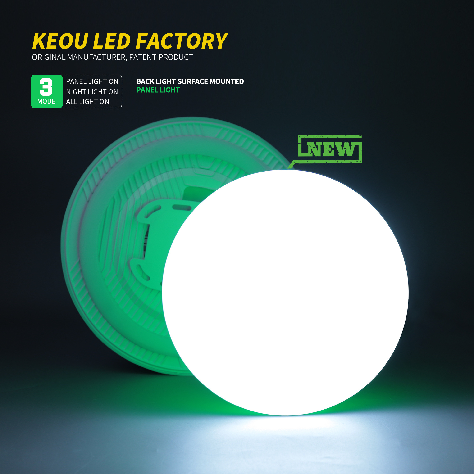 KEOU back light 7 inches slim panel led pane light backlit panel back-lit panel with up lighting