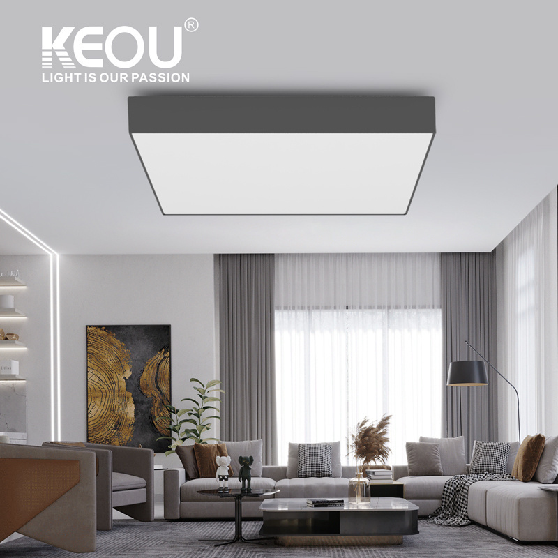 Keou Modern Narrow Frame Square Surface Mounted 24W 36W Led Ceiling Lights For Living Room