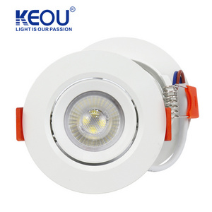 KEOU New Indoor Lighting Drive Spotlight Round Removable Recessed 3W Ceiling Spotlight