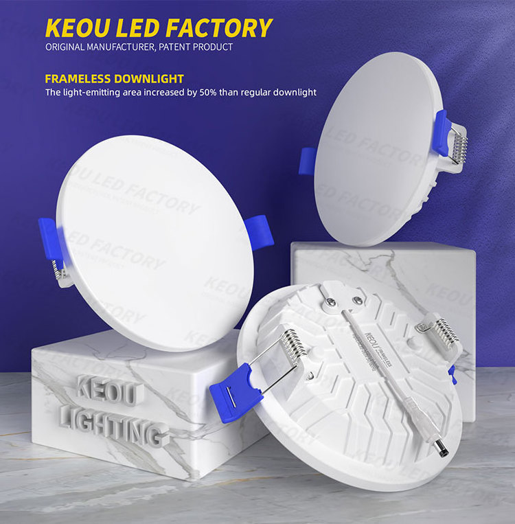 KEOU Round Trimless recessed round 24W recessed ceiling light 6 inch