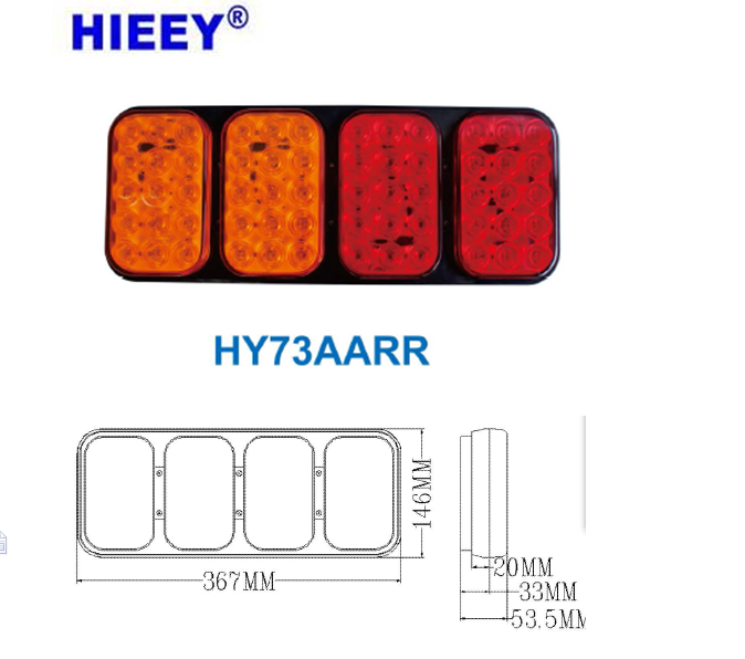 6 inch Oval LED Tail Lights, STOP/TURN/TAIL led truck tail lamp