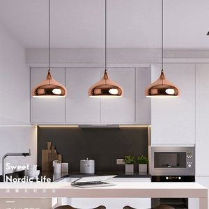 Nordic Rose Gold Ball Pendant Light Personality Design Loft Aisle Bar Living Room Bedside Suspension Light Fixtures