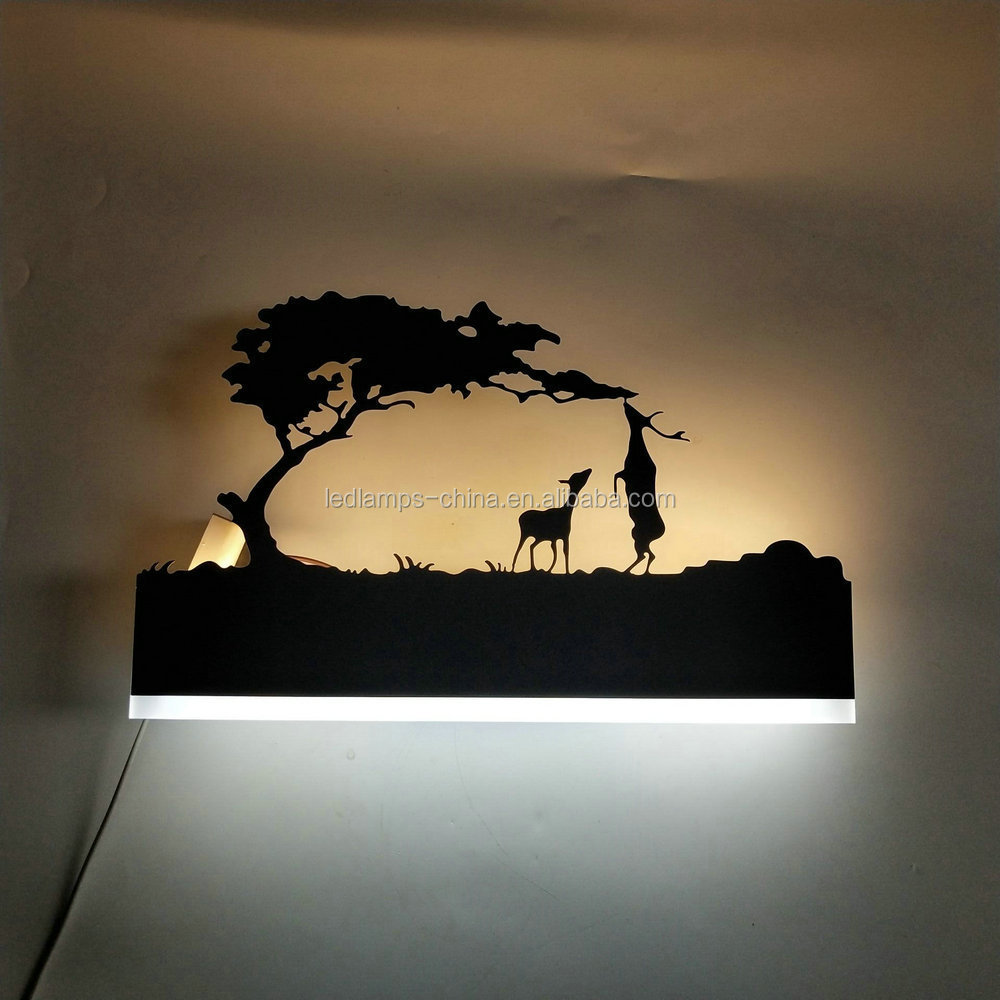 sconce wall light for home fixtures 2 deer tree picture wall mount decoration bedroom modern indoor luxury hotel LED Wall Lamps