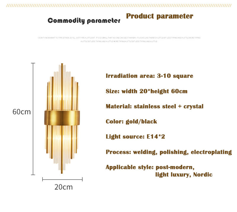 Modern Gold Led Wall Scones Lustre Indoor Lighting Glass / Crystal Led Wall Lamp Led Luminarias Lighting Fixtures