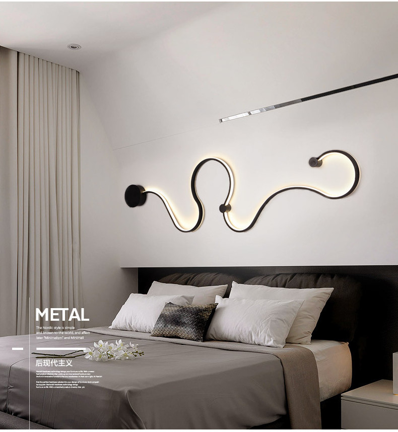 Modern Creative Acrylic Curve Wall Light Nordic Led Snake Wall Sconce Snake LED Wall Lamp For Home Hotel Decors Lighting Fixture