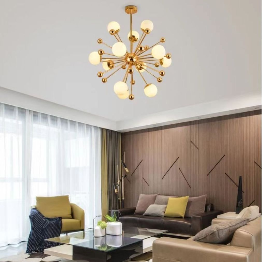 Light Luxury Living Room Creative Round Led Crystal Chandeliers Glass Pendant Light For Villa Restaurant