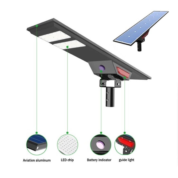 MIC Aluminum Solar Led Street Light with 4g Cctv 1080p lifepo4 battery DC 36V Road 120 80w Soler Street Light