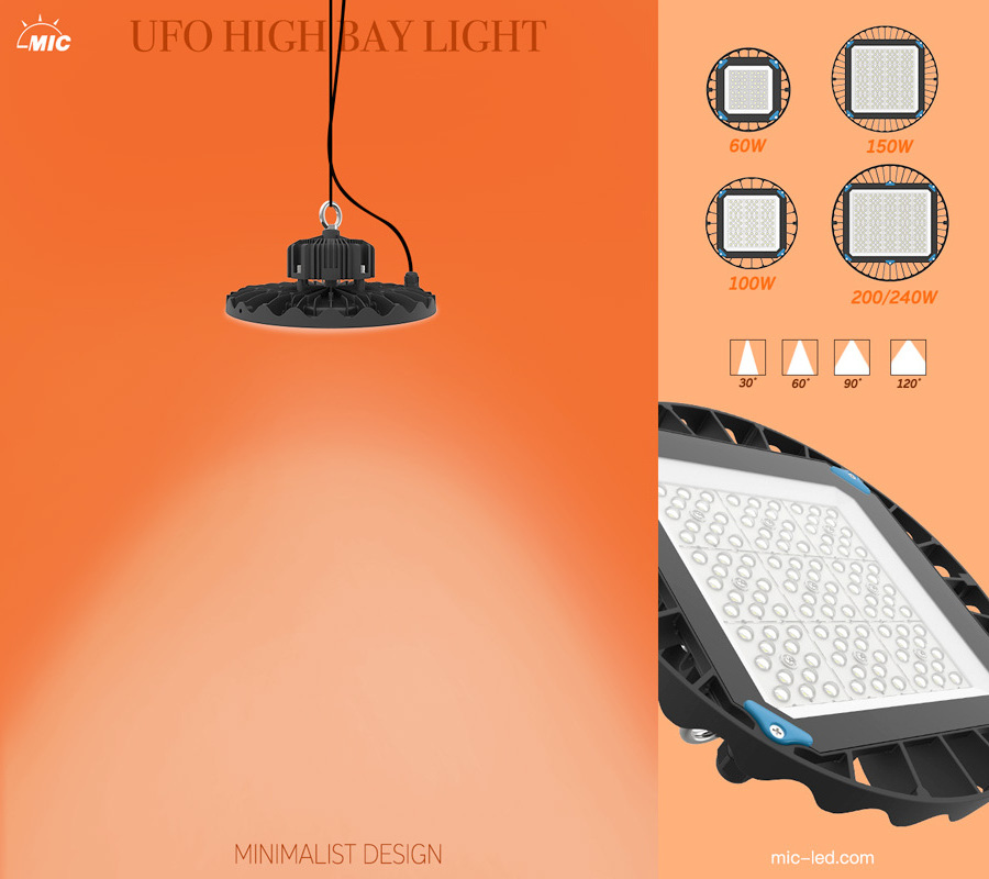 ce rohs emc Commercial Industrial Lighting 100W 150W 200W IP65 led ufo high bay lights  Warehouse Workshop Highbay lighting