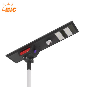 MIC Aluminum Solar Led Street Light with 4g Cctv 1080p lifepo4 battery DC 36V Road 120 80w Soler Street Light