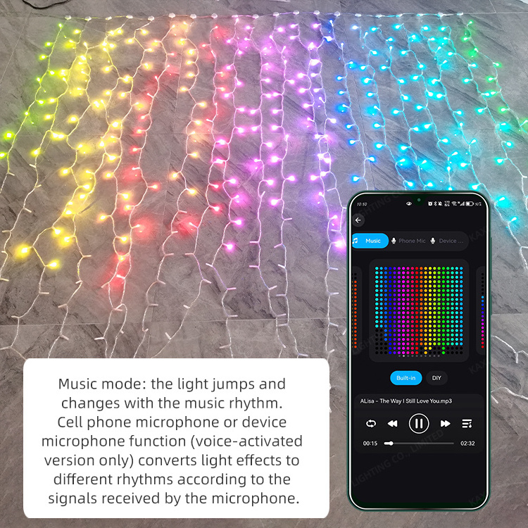 App Control Christmas Smart Rgb Curtain light Led Fairy Smart Lights