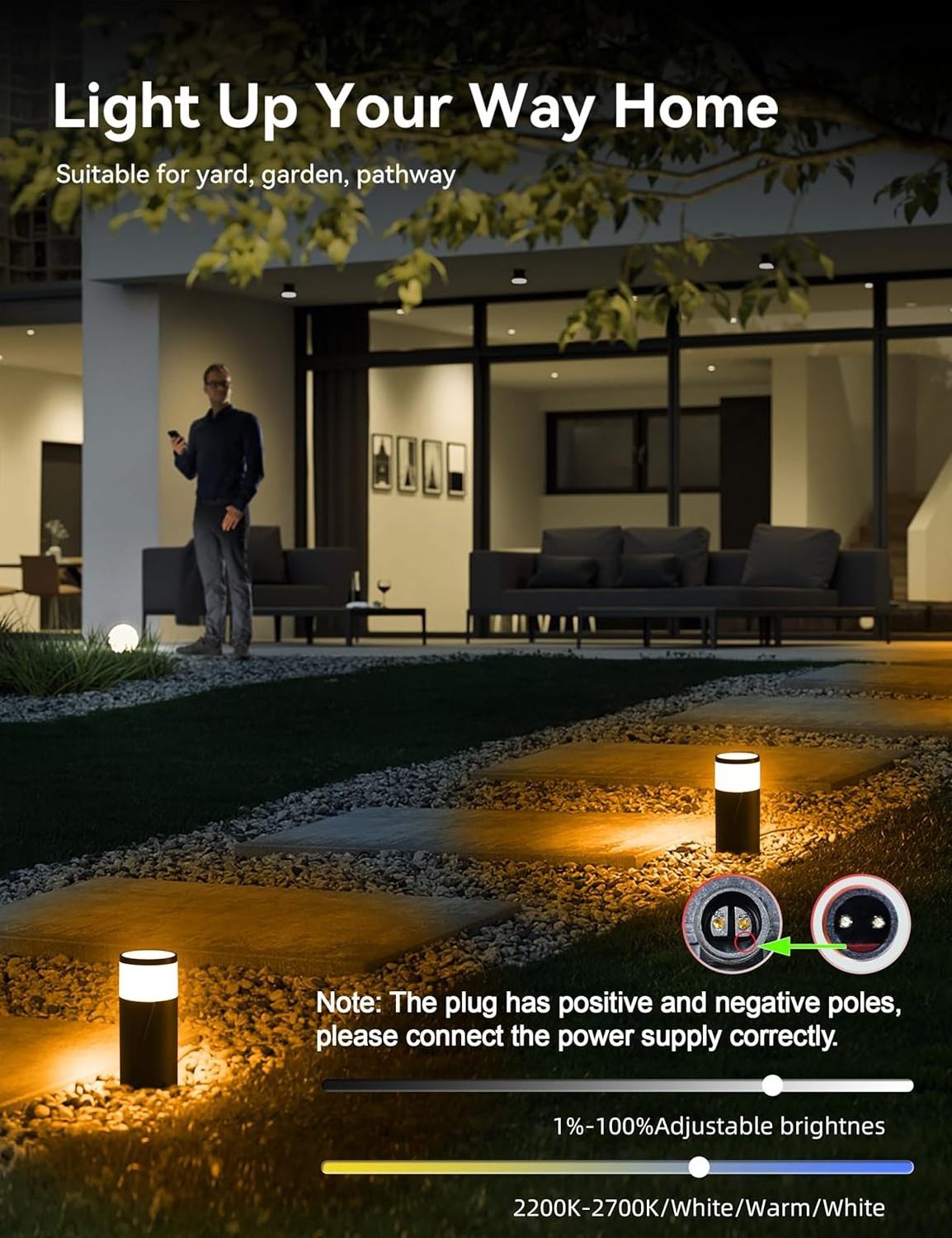 6 PACK Latest Design Smart RGBCW Led Garden Light IP67 Ambiance Outdoor Pathway Lights Outdoor with APP Control