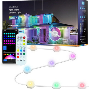 72 Led High Quality Smart Wifi Bluetooth Rgb Music Rhythm Christmas Permanent Outdoor Lights for House Eave Holiday