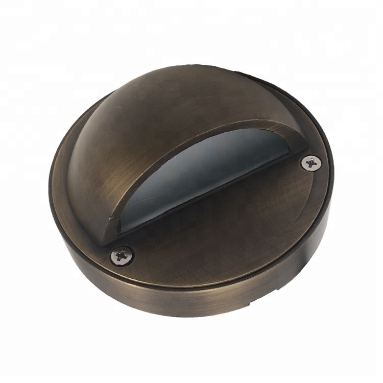 IP65 waterproof 220V 12V Antique Bronze finished round small low stone brass step wall light