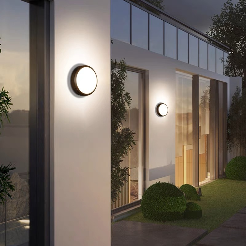 Modern simple E27 exterior wall light Outdoor villa corridor courtyard damp proof light round ceiling light