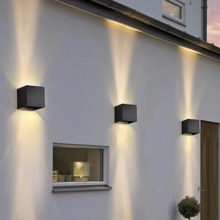 Modern surface mounted square wall lamps light Angle adjustable LED aluminum body waterproof outdoor lighting