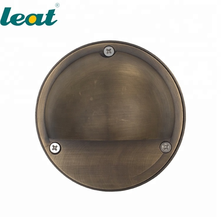 IP65 waterproof 220V 12V Antique Bronze finished round small low stone brass step wall light