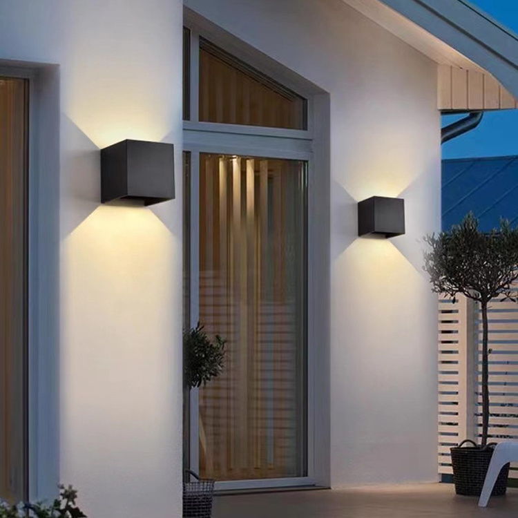 Modern surface mounted square wall lamps light Angle adjustable LED aluminum body waterproof outdoor lighting