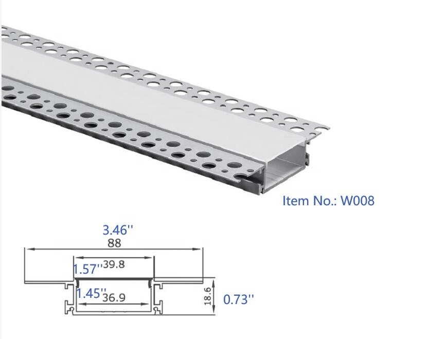 Trimmed Profile led linea light recessed led aluminum housing Gypsum Strip Led Profile