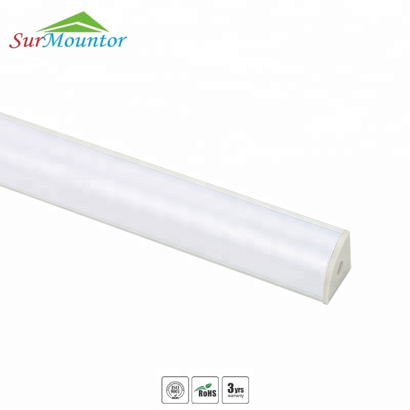 hot sale 3m 45 degree angle extrusion corner with connector triangle aluminum LED profile for led strip bar light