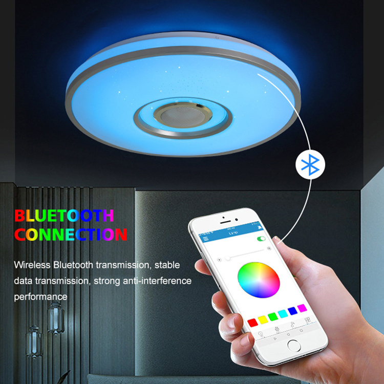 Tuya Atmosphere Music Led Ceiling Light Rgb PVC Iron Ce White Contemporary 80 Round 70 Wifi Led Ceiling Lights Work with Alexa