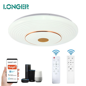 Wifi Voice App Control Ceiling Lights Bedroom Smart Home Light Stepless Dimming Modern LED PVC Iron Ce White Contemporary 80 70