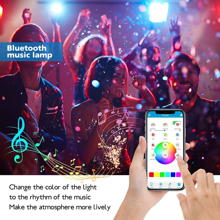 E27 Smart Music Party Led Wireless Speaker 36w Rgb Color Changing Remote Control Bluetooth Light Bulb