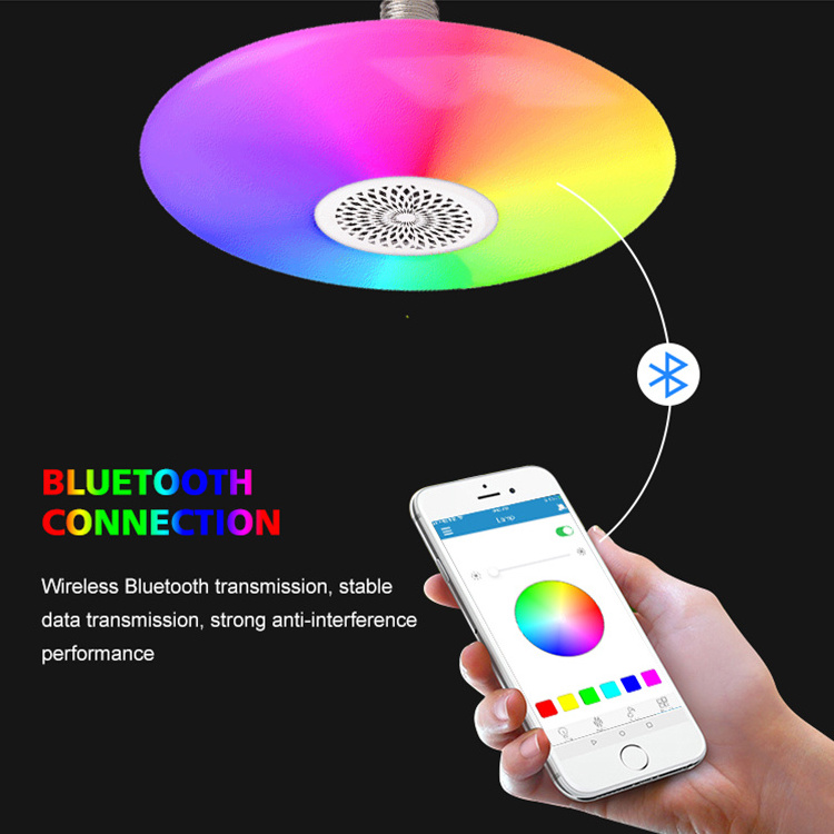 E27 Color Changing Led Smart Music Playing Wireless Dimmable Lamp Remote Control Rgb Dj Party Magic Light Bulb