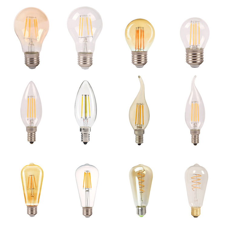 Hot sale led filament bulb light A19 A60 4w 6w 8w 10w dimmable led bulb with ce rohs