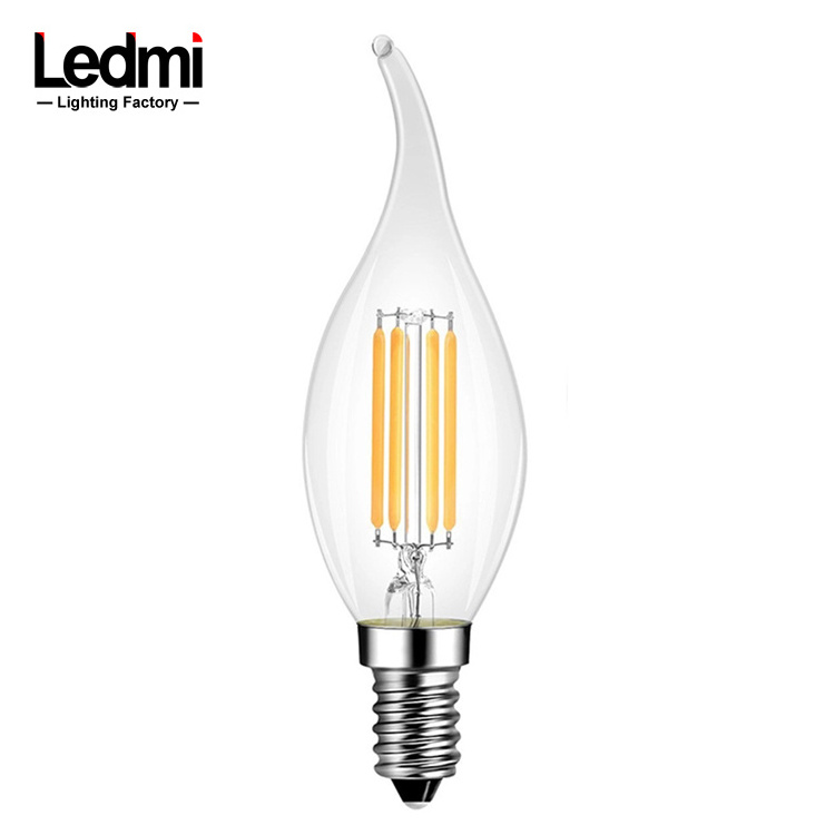 LED filament bubble E27 small screw tail tip candle bubble filament bubble