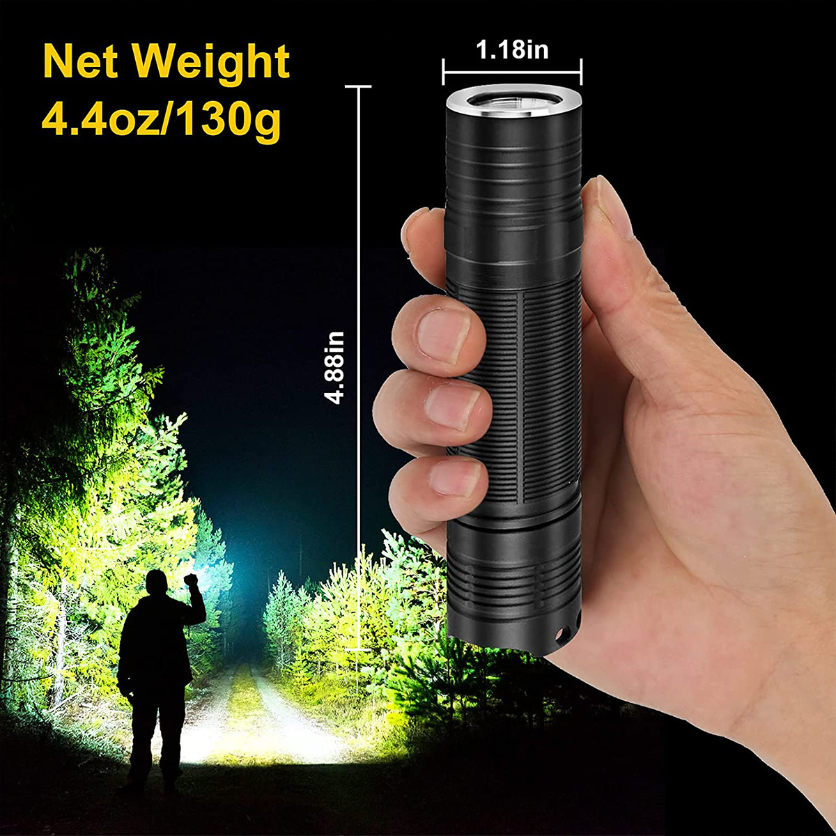 2000 Lumen 3 Modes Light Powerful Handheld LED Tactical Rechargeable Flashlight Torch With Clip