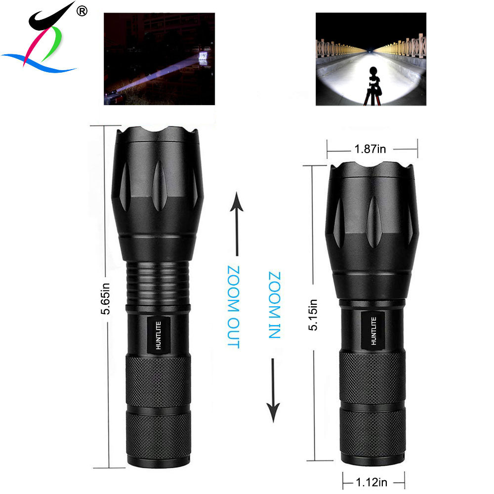 1000 Lumens Handheld Zoomable 5 Modes 10W High Power Led Flashlight