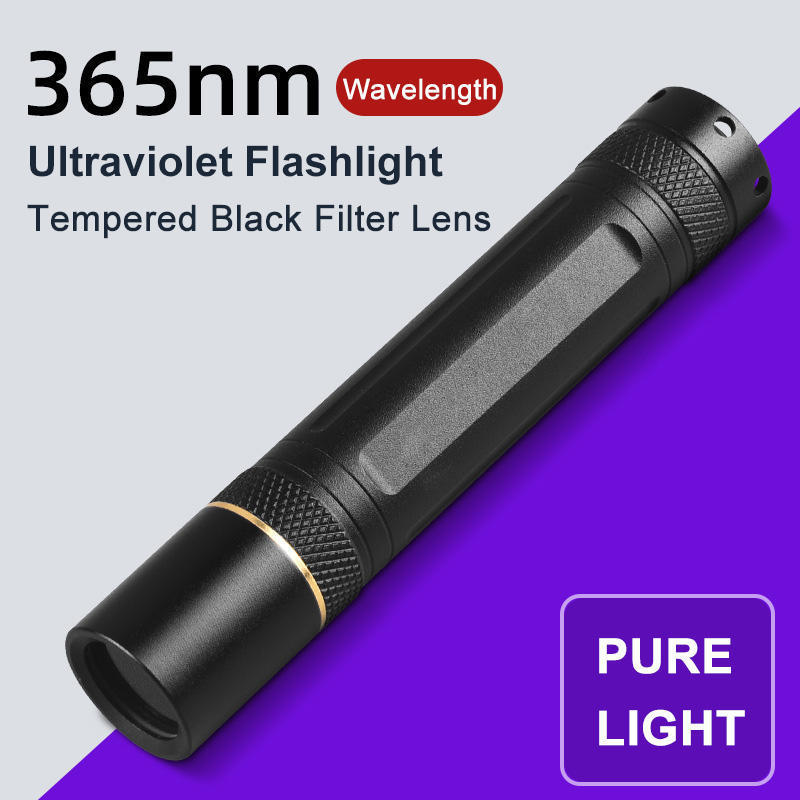 UV Black Light Flashlight Blacklight Portable 365NM Ultraviolet Flashlight for Pet Urine Detection Minerals Scorpion Bed Bug