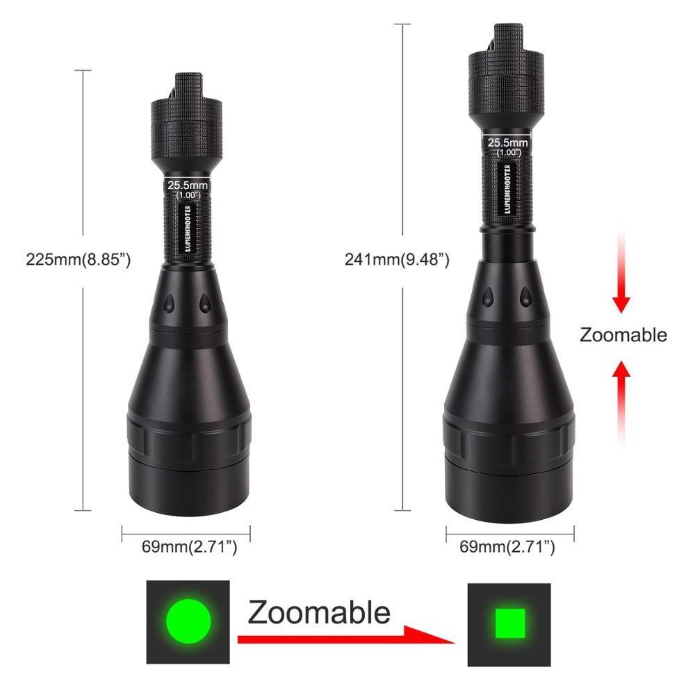 HUNTLITE Powerful Long Distance Night Hunting Flashlight IR Hunting Torch Kit Include White Green Red and 850nm LED Camping IP67