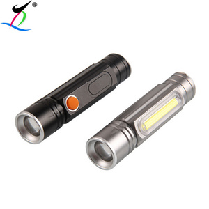 Aluminum Alloy Magnet Zoomable Torch 10W T6 Led COB Flashlight For Camping