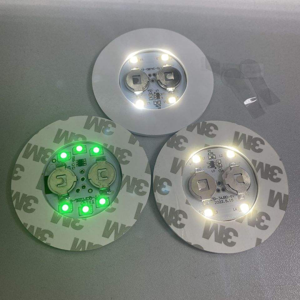 60mm 45mm LED Stickers Drinking Coasters Lighting up Flash Cup Mat for Beer Wine Glass Beverage Mat Light up Bar Opp Bag Party